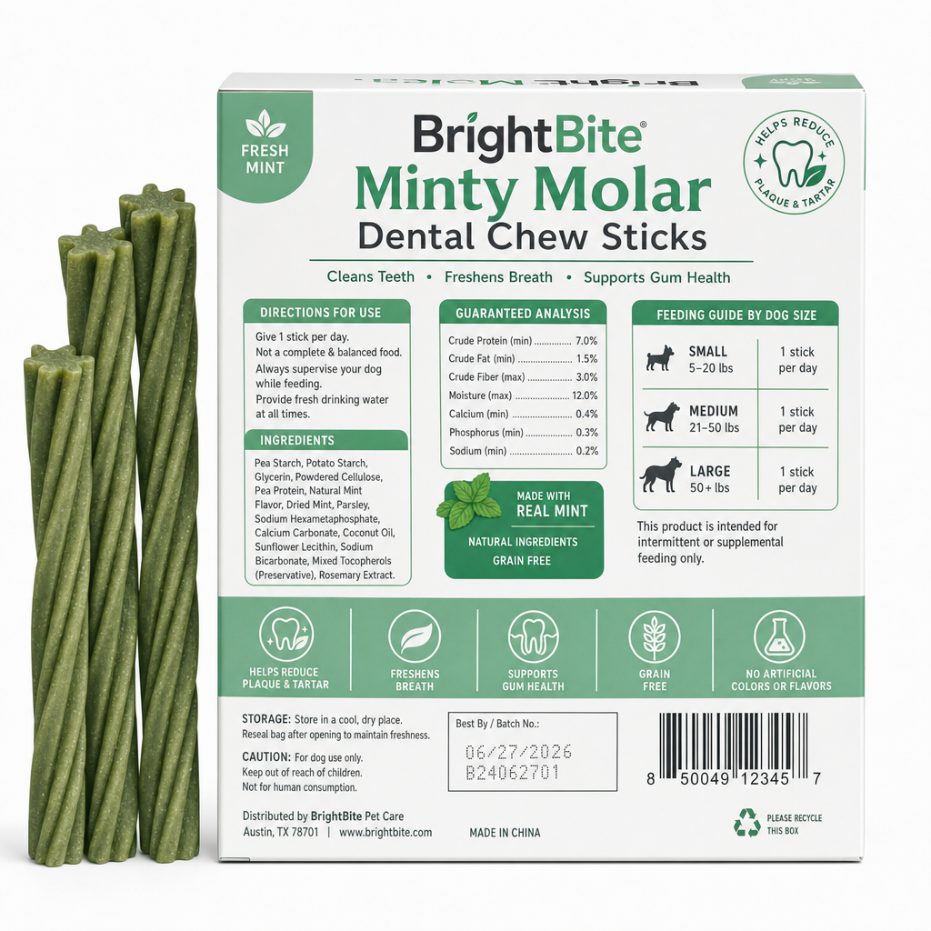 Minty Molar Dental Chew Sticks - Image 2