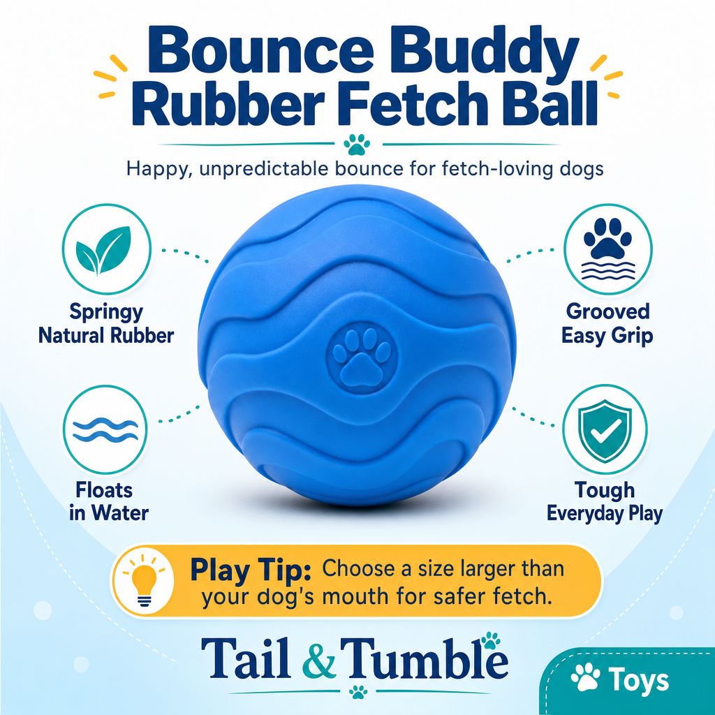Bounce Buddy Rubber Fetch Ball - Image 3