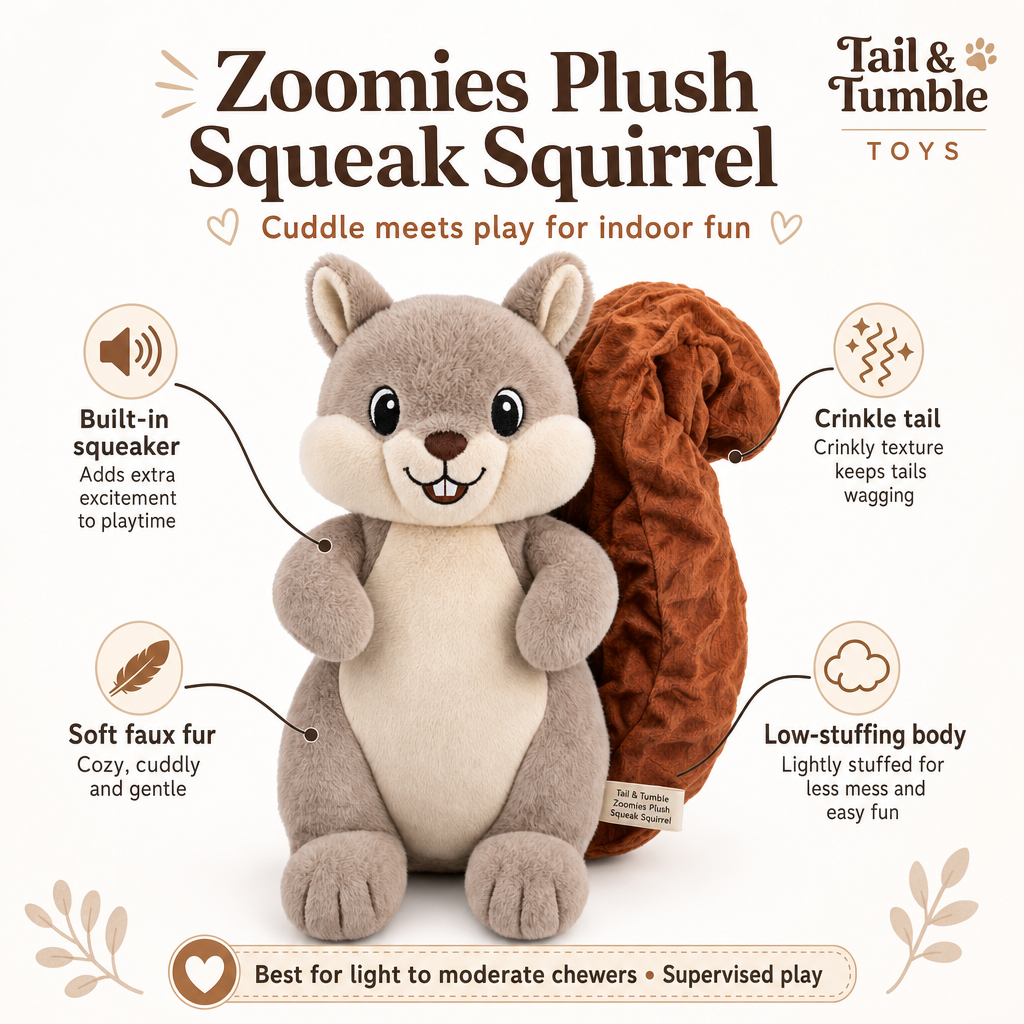 Zoomies Plush Squeak Squirrel - Image 3