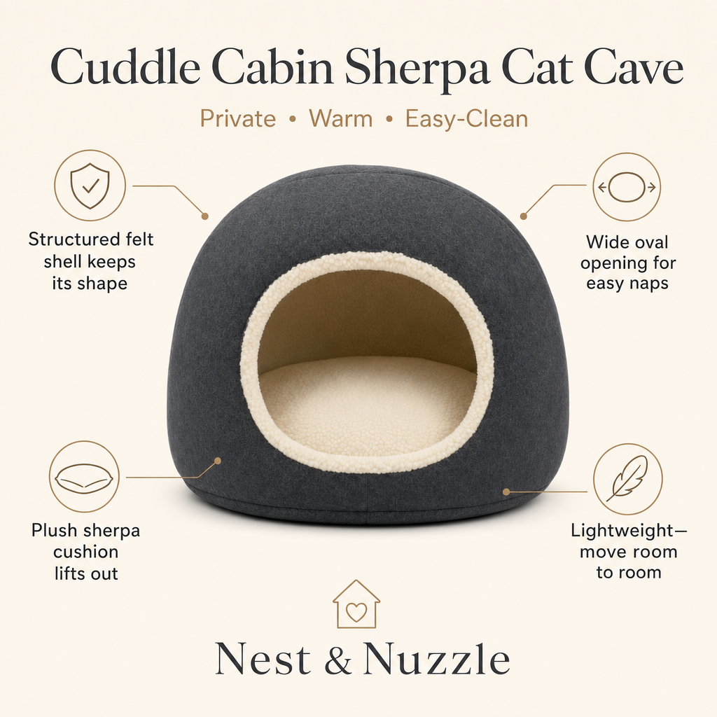 Cuddle Cabin Sherpa Cat Cave - Image 3