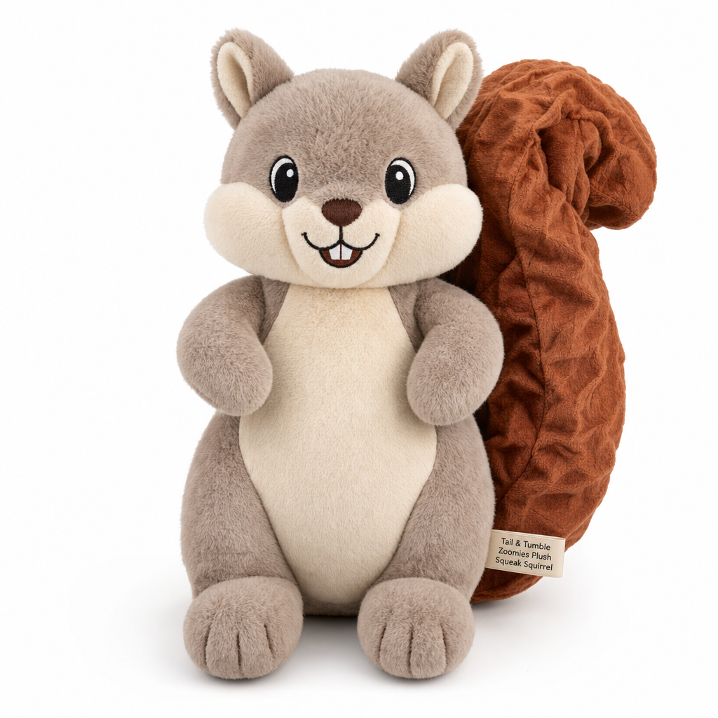 Zoomies Plush Squeak Squirrel - Image 1